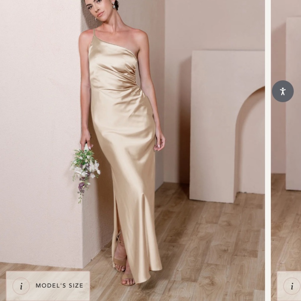 Size 2 Reverly gold champagne satin dress